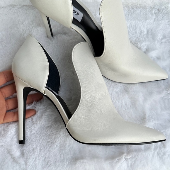 Steve Madden Elegant White Leather Women's Heels - Picture 2 of 8